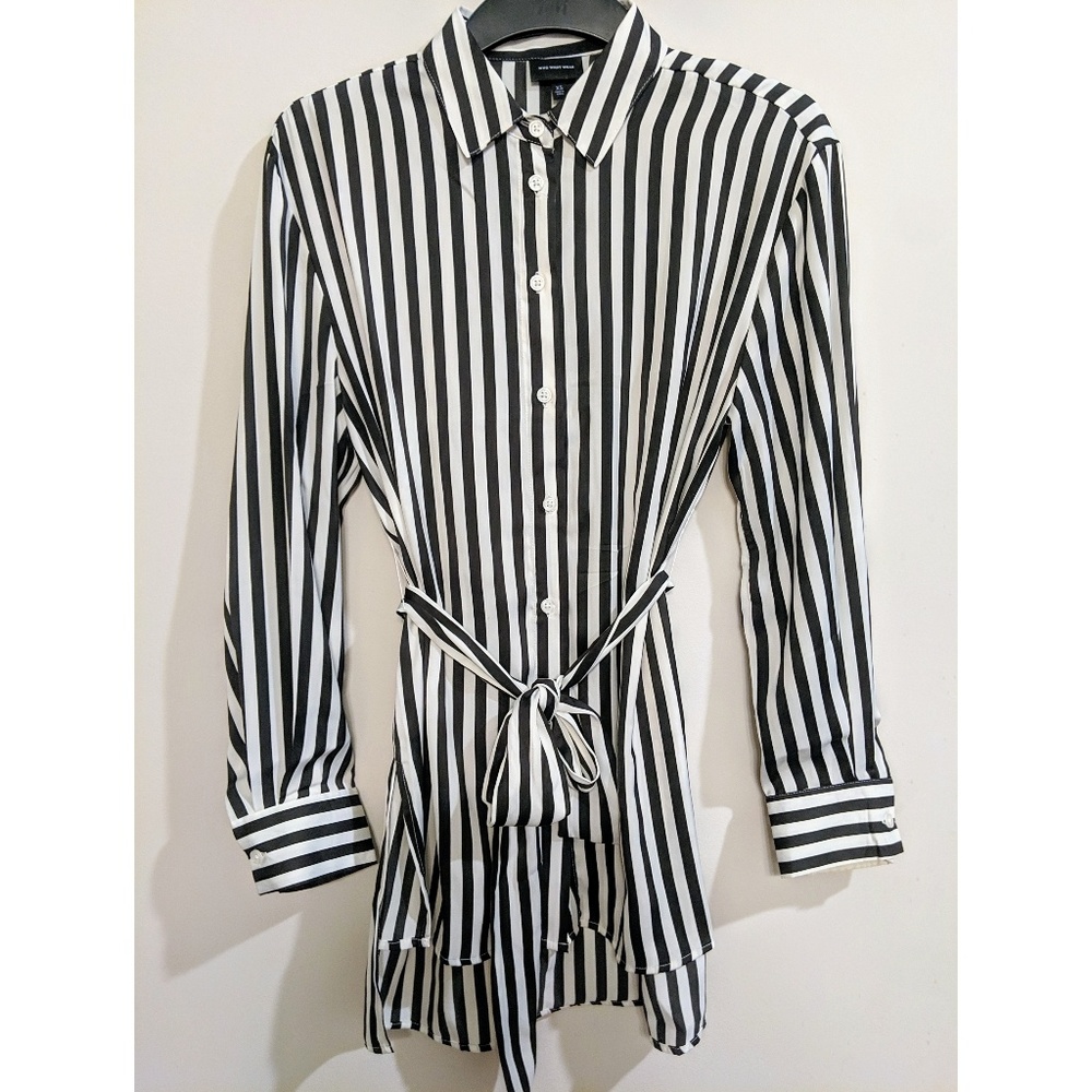 Striped Button-down Tunic